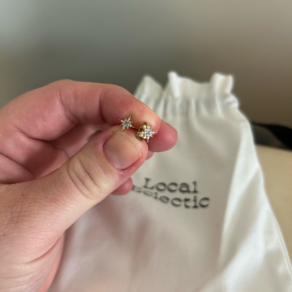 Local Eclectic Solid Gold Diamond Starlight Studs